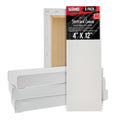 5-Pack Bulk White Stretched Canvas for Painting 4" x 12" Gallery Depth 1-1/2" Profile - Professional Artist Quality, 100% Cotton 12-Ounce Gesso Triple Primed for Acrylic Pouring, Oil