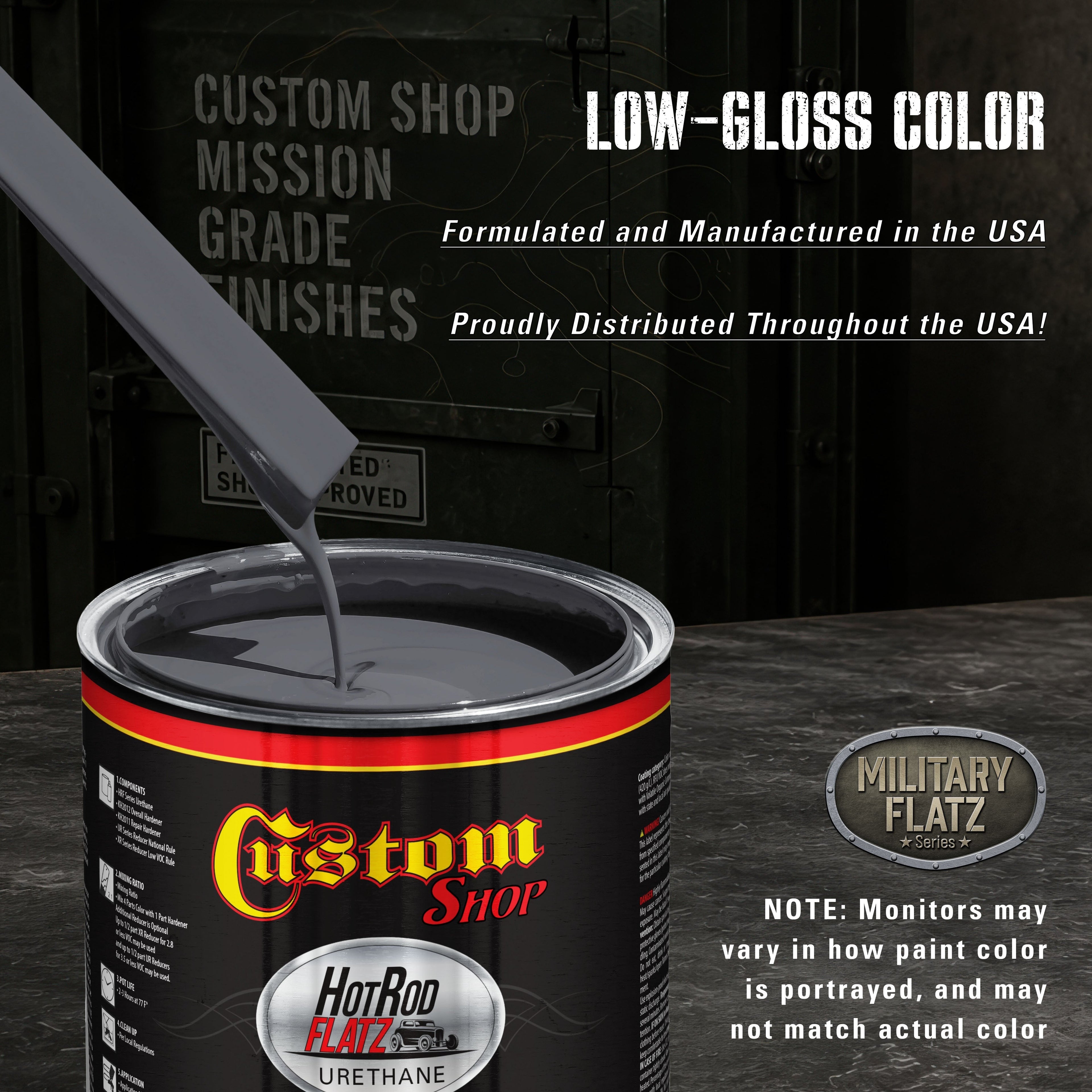 Military Flatz 595-36118 Battleship Gray - 2K Urethane Flat Automotive Paint - 2K Aerosol