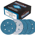 Premium 60 Grit 6" Rhombus Diamond Shape Blue Sanding Discs, 6-Hole, Box of 50 - Hook & Loop Anti-Clogging J-Cloth Dustless Sandpaper for Random Orbital Sanders